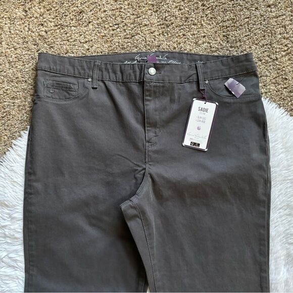 Gloria Vanderbilt Pants Sadie Slim Leg Low Rise Gray New Womens Size 18 - Picture 3 of 11